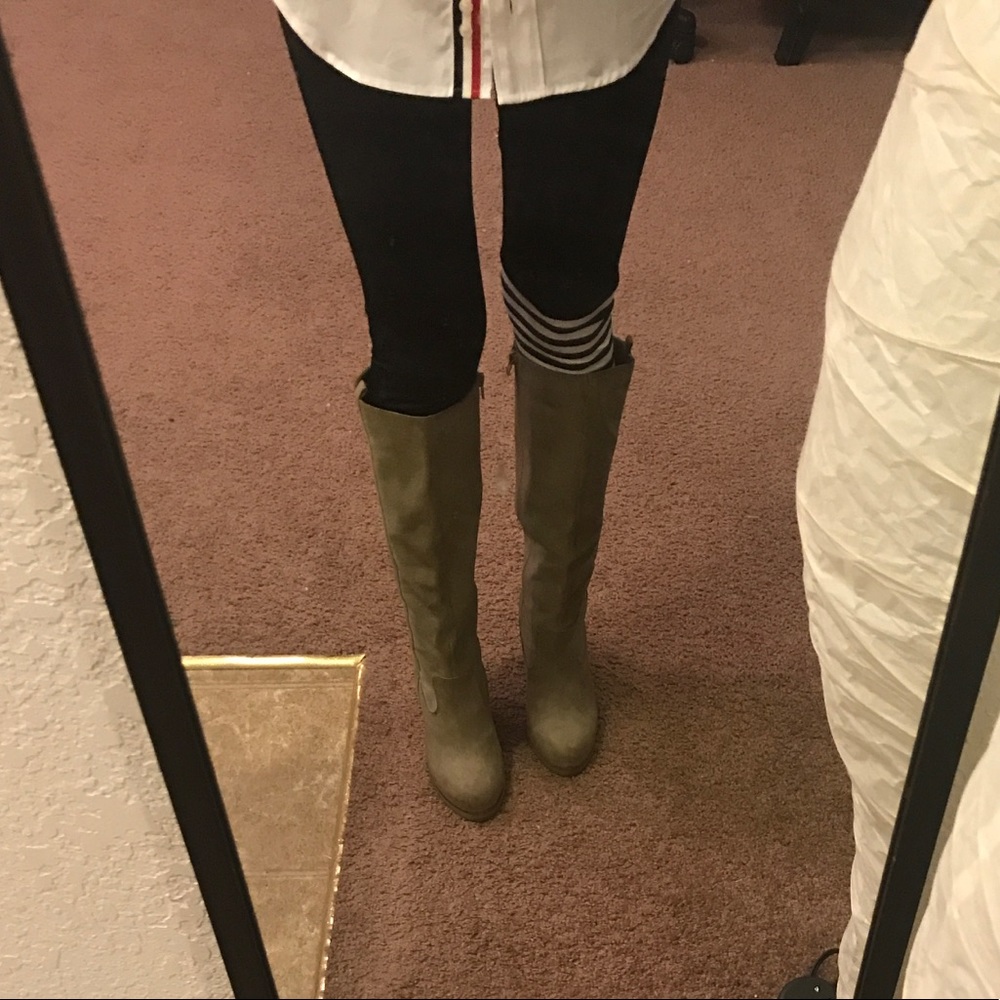 Suede leather boots